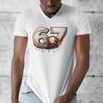 6 7 Six Seven American Baseball Graphic Men's V-Neck T-Shirt 6 7 Six Seven American Baseball Graphic Men's V-Neck T-Shirt