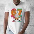 67 Ice Cream Drip Baseball Number 67 Player 67th Birthday Men's V-Neck T-Shirt 67 Ice Cream Drip Baseball Number 67 Player 67th Birthday Men's V-Neck T-Shirt