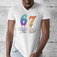 67 Meme Baseball Kids Girls Humor Number 6 7 Men's V-Neck T-Shirt