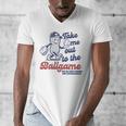 Take Me Out To The Ball Game Retro Peanuts Baseball Sports Men's V-Neck T-Shirt