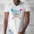 Baseball 50 Year Old Ice Cream Drip 50th Birthday Number 50 Men's V-Neck T-Shirt Baseball 50 Year Old Ice Cream Drip 50th Birthday Number 50 Men's V-Neck T-Shirt