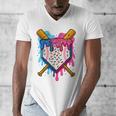 Baseball Boys Ice Cream Drip Baseball Men's V-Neck T-Shirt Baseball Boys Ice Cream Drip Baseball Men's V-Neck T-Shirt