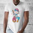 Baseball Drip Number 67 Six Seven Meme Ice Cream Dripping Men's V-Neck T-Shirt Baseball Drip Number 67 Six Seven Meme Ice Cream Dripping Men's V-Neck T-Shirt