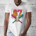 Baseball Ice Cream Drip Number 67 Player 67th Birthday Premium Tri-Blend Men's V-Neck T-Shirt Baseball Ice Cream Drip Number 67 Player 67th Birthday Premium Tri-Blend Men's V-Neck T-Shirt