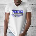 Blue Panther Baseball Home Plate Game Day Mascot Panther Men's V-Neck T-Shirt Blue Panther Baseball Home Plate Game Day Mascot Panther Men's V-Neck T-Shirt