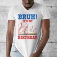 Bruh It's My 2nd Birthday Boy Baseball Themed Party Men's V-Neck T-Shirt Bruh It's My 2nd Birthday Boy Baseball Themed Party Men's V-Neck T-Shirt