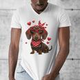 Dachshund Valentines Day Wiener Dog Lover Weenie Heart Raglan Baseball Tee Men's V-Neck T-Shirt Dachshund Valentines Day Wiener Dog Lover Weenie Heart Raglan Baseball Tee Men's V-Neck T-Shirt