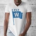Fly The W Chicago Baseball Winning Flag Distressed Premium Tri-Blend Men's V-Neck T-Shirt