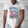 Gender Reveal Baseball Or Bows Daddy Loves You Men's V-Neck T-Shirt Gender Reveal Baseball Or Bows Daddy Loves You Men's V-Neck T-Shirt