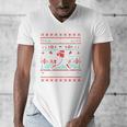 Ho Ho Homerun Baseball Ugly Christmas Sweater Party Hitter Men's V-Neck T-Shirt Ho Ho Homerun Baseball Ugly Christmas Sweater Party Hitter Men's V-Neck T-Shirt