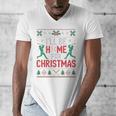 I’Ll Be Home For Christmas Baseball Ugly Sweater Art Men's V-Neck T-Shirt I’Ll Be Home For Christmas Baseball Ugly Sweater Art Men's V-Neck T-Shirt