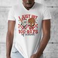 I Just Hit 100 Days Of School Baseball 100th Day Teacher Kid Men's V-Neck T-Shirt I Just Hit 100 Days Of School Baseball 100th Day Teacher Kid Men's V-Neck T-Shirt
