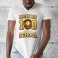 I Just Hit 100 Days Of School Baseball Boys Kids 100th Day Men's V-Neck T-Shirt