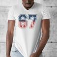 Number 67 USA Raglan Baseball Tee Men's V-Neck T-Shirt