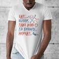 Retro Eat Sleep Take Kids To Sports Repeat Game Day Baseball Men's V-Neck T-Shirt Retro Eat Sleep Take Kids To Sports Repeat Game Day Baseball Men's V-Neck T-Shirt