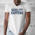 Schlitt Happens NY Bronx I Heart Baseball Apparel Men's V-Neck T-Shirt