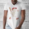 Skeleton Batting Baseball Halloween Boys Men Kids Men's V-Neck T-Shirt Skeleton Batting Baseball Halloween Boys Men Kids Men's V-Neck T-Shirt
