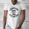 I Teach Kids To Hit And Steal Baseball Softball Coach Men's V-Neck T-Shirt I Teach Kids To Hit And Steal Baseball Softball Coach Men's V-Neck T-Shirt