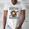 Never Underestimate Old Man Plays Baseball In His Seventies Men's V-Neck T-Shirt Never Underestimate Old Man Plays Baseball In His Seventies Men's V-Neck T-Shirt