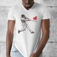 Valentines Baseball Batter Heart Player Silhouette Premium Tri-Blend Men's V-Neck T-Shirt Valentines Baseball Batter Heart Player Silhouette Premium Tri-Blend Men's V-Neck T-Shirt