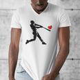 Valentines Day Baseball Batter Silhouette Heart Men Boys Kid Men's V-Neck T-Shirt Valentines Day Baseball Batter Silhouette Heart Men Boys Kid Men's V-Neck T-Shirt