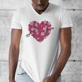 Valentine's Day Baseball Heart Softball Player Sports Lover Men's V-Neck T-Shirt