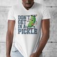 Youth Baseball Catcher Humor Don’t Get In A Pickle Men's V-Neck T-Shirt Youth Baseball Catcher Humor Don’t Get In A Pickle Men's V-Neck T-Shirt