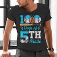100 Days Of 5th Grade Baseball 100th Day Of School Boys Kids Men's V-Neck T-Shirt