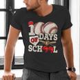 100 Days Of School Baseball 100th Day Of School Kids Teacher Men's V-Neck T-Shirt 100 Days Of School Baseball 100th Day Of School Kids Teacher Men's V-Neck T-Shirt