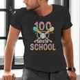 100 Days Of School Baseball 100th Day Of School Men's V-Neck T-Shirt 100 Days Of School Baseball 100th Day Of School Men's V-Neck T-Shirt