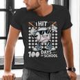 100 Days Of School Baseball Bat 100th Day Of School Men's V-Neck T-Shirt 100 Days Of School Baseball Bat 100th Day Of School Men's V-Neck T-Shirt