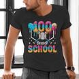 100 Days Of School Baseball Boys Kids 100th Day Of School Men's V-Neck T-Shirt 100 Days Of School Baseball Boys Kids 100th Day Of School Men's V-Neck T-Shirt