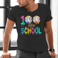 100 Days Of School Baseball Boys Kids Colorful 100th Day Men's V-Neck T-Shirt 100 Days Of School Baseball Boys Kids Colorful 100th Day Men's V-Neck T-Shirt