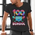 100 Days Of School Baseball Boys Kids Men's V-Neck T-Shirt 100 Days Of School Baseball Boys Kids Men's V-Neck T-Shirt