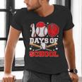 100 Days Of School Baseball Boys Kids Students Men's V-Neck T-Shirt 100 Days Of School Baseball Boys Kids Students Men's V-Neck T-Shirt