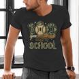 100 Days Of School Baseball Camo Boys Kids 100th Day Men's V-Neck T-Shirt