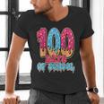 100 Days Of School Baseball Drip 100th Day Of School Men's V-Neck T-Shirt 100 Days Of School Baseball Drip 100th Day Of School Men's V-Neck T-Shirt