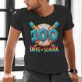 100 Days Of School Baseball Drip Boys 100th Day Of School Men's V-Neck T-Shirt 100 Days Of School Baseball Drip Boys 100th Day Of School Men's V-Neck T-Shirt