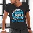 100 Days Of School Baseball Drip Ice Cream Kid Boy 100th Day Men's V-Neck T-Shirt 100 Days Of School Baseball Drip Ice Cream Kid Boy 100th Day Men's V-Neck T-Shirt