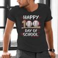 100 Days Of School Baseball Theme Kids Teens Boys 100th Day Men's V-Neck T-Shirt 100 Days Of School Baseball Theme Kids Teens Boys 100th Day Men's V-Neck T-Shirt