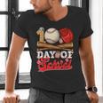 100 Days Of School Baseball Player Sports Game Teacher Kid Men's V-Neck T-Shirt