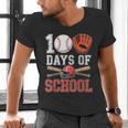 100 Days Of School Baseball Player Teacher Student Men's V-Neck T-Shirt 100 Days Of School Baseball Player Teacher Student Men's V-Neck T-Shirt