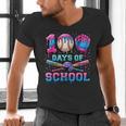 100 Days Of School Baseball Sports Drip Graphic Men's V-Neck T-Shirt
