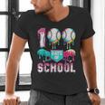 100 Days Of School Boys Kids 100th Day Of School Baseball Men's V-Neck T-Shirt 100 Days Of School Boys Kids 100th Day Of School Baseball Men's V-Neck T-Shirt