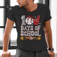 100 Days Of School Cute Bow Baseball Boy Girl Teacher Men's V-Neck T-Shirt