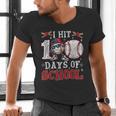 100 Days Of School Dabbing Baseball Hit Student Kids Boys Men's V-Neck T-Shirt