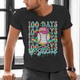 100 Days Of School Drip Baseball 100th Day Baseball School Men's V-Neck T-Shirt 100 Days Of School Drip Baseball 100th Day Baseball School Men's V-Neck T-Shirt