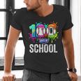 100 Days Of School Dripping Baseball Boys Kids Teacher Men's V-Neck T-Shirt