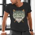 100 Days Of School Home Plate Camo Baseball Dripping Boys Men's V-Neck T-Shirt