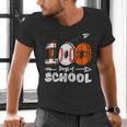 100th Day Of School Basketball Baseball Football Kids Boys Men's V-Neck T-Shirt 100th Day Of School Basketball Baseball Football Kids Boys Men's V-Neck T-Shirt